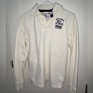 vintage abercrombie heavy weight rugby polo shirt boy's sz XL VGUC